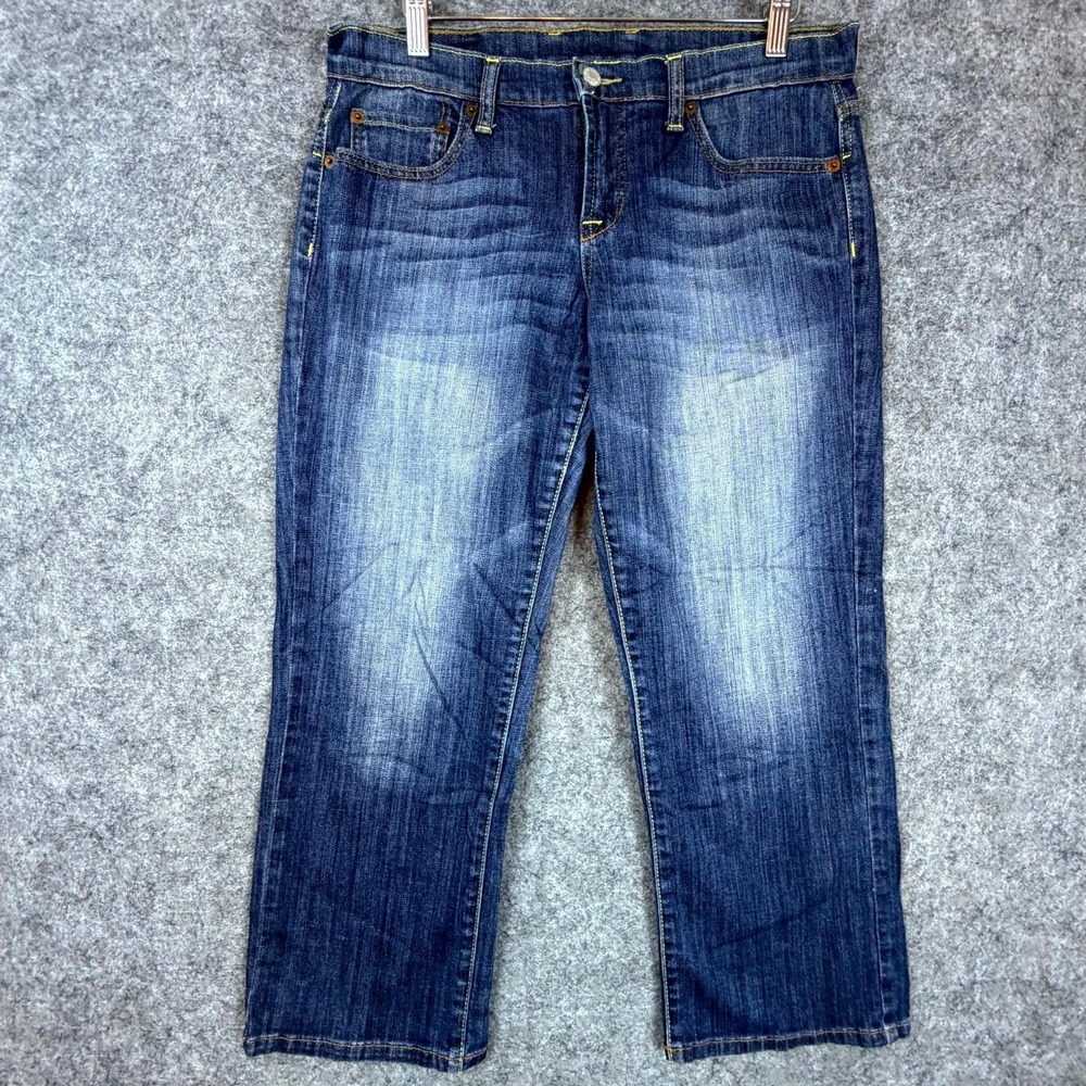 Lucky Brand Crop Jeans Womens 8/29 Blue Denim Straight Cotton Stretch